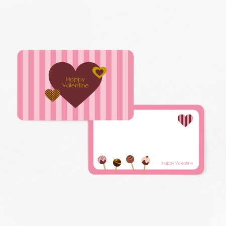 S0007-0001｜バレンタイン メッセージカード ピンク｜飲食店用品・印刷 