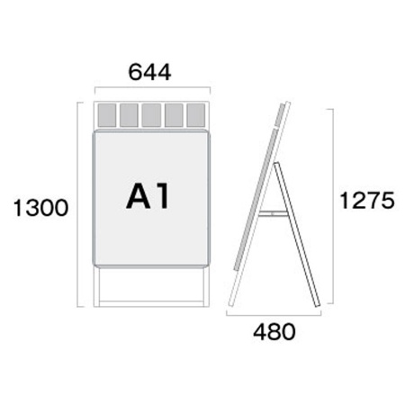 PGSKP-A1KS｜ポスターグリップスタンド看板パンフレットケース付A1