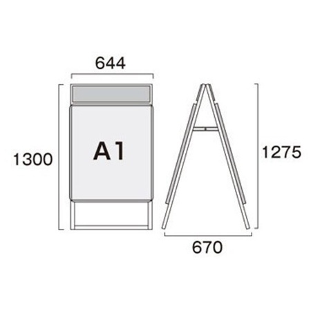 PGSKS-A1RS｜ポスターグリップスタンド看板サインA1 両面・屋内用