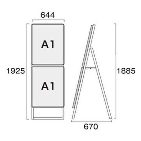 PGSKC-A1A1KB-G｜ポスターグリップスタンド看板コンビA1A1 片面・屋外