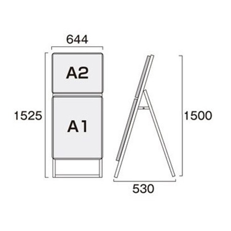 PGSKC-A2A1KS-G｜ポスターグリップスタンド看板コンビA2A1 片面・屋外