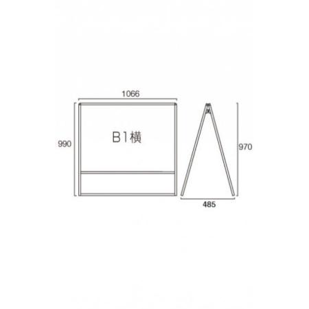 VASKWB-B1YLR｜バリウススタンド看板ホワイトボード B1横ロウ両面