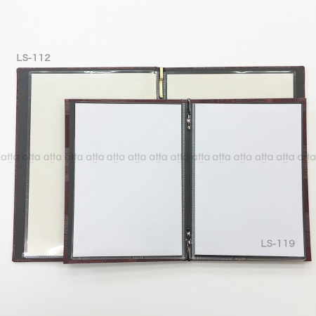 SHIMBIシンビ和風メニューブック黒 LS-119 A5・4ページ ピンタイプ