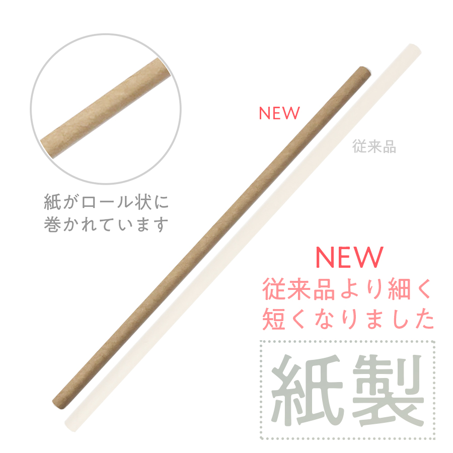 紙ストロー未晒し(梱包なし)｜紙製ストロー 6x190mm 梱包なし 2,000本 未晒し 紙ストロー未晒し(梱包なし) 紙ストロー未 晒し｜飲食店用品・印刷通販のatta(アッタ)