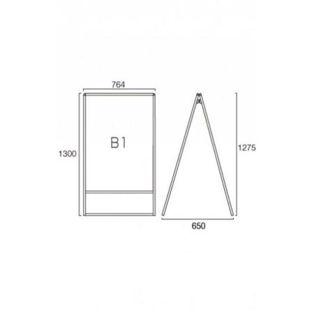 VASKWB-B1R｜バリウススタンド看板ホワイトボード B1両面｜飲食店用品