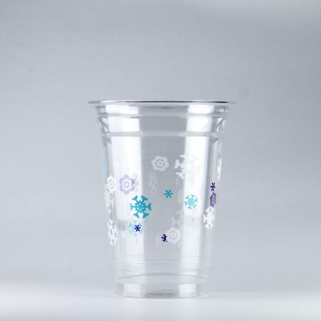 プリントカップ89-14オンス スノークリスタル｜プラスチックカップ 420ml(14オンス) 89mm口径 1,000個 (PET製) プリントカップ89-14オンス  スノークリスタル｜飲食店用品・印刷通販のatta(アッタ)