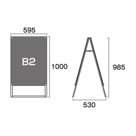 PSSKMN-B2RW｜B2両面 ホワイトパネル+シルバーフレーム ポスター用