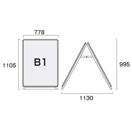 PGSK-B1LRS｜ポスターグリップスタンド看板B1ロウ 両面・屋内用