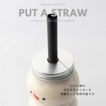 BMT-166｜ドリンクボトル 雪だるま 500ml 100個 フタ付き｜飲食店用品・印刷通販のatta(アッタ)