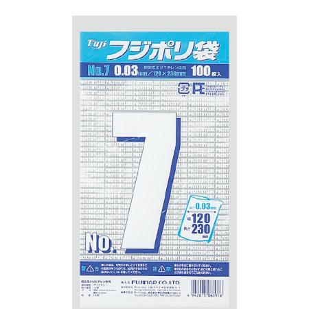 フジポリ袋 No.07　0.03mm厚 W120×H230mm　15,000枚　※北海道・沖縄・離島 送料別途　※個人宅配送不可 (尚美堂/フジナップ)