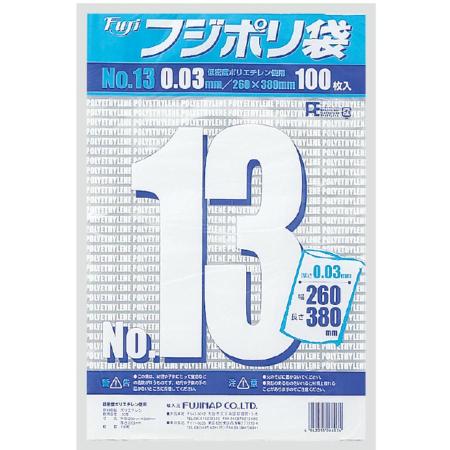 フジポリ袋 No.13　0.03mm厚 W260×H380mm　4,000枚　※北海道・沖縄・離島 送料別途　※個人宅配送不可 (尚美堂/フジナップ)