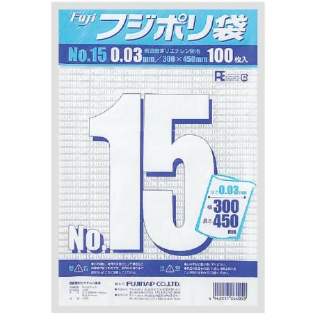 フジポリ袋 No.15　0.03mm厚 W300×H450mm　3,000枚　※北海道・沖縄・離島 送料別途　※個人宅配送不可 (尚美堂/フジナップ)