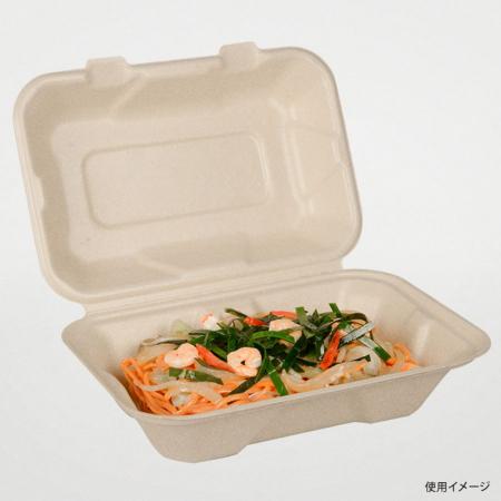 654680｜バガス容器(弁当) 200個 BBランチ220-150ラミ｜飲食店用品